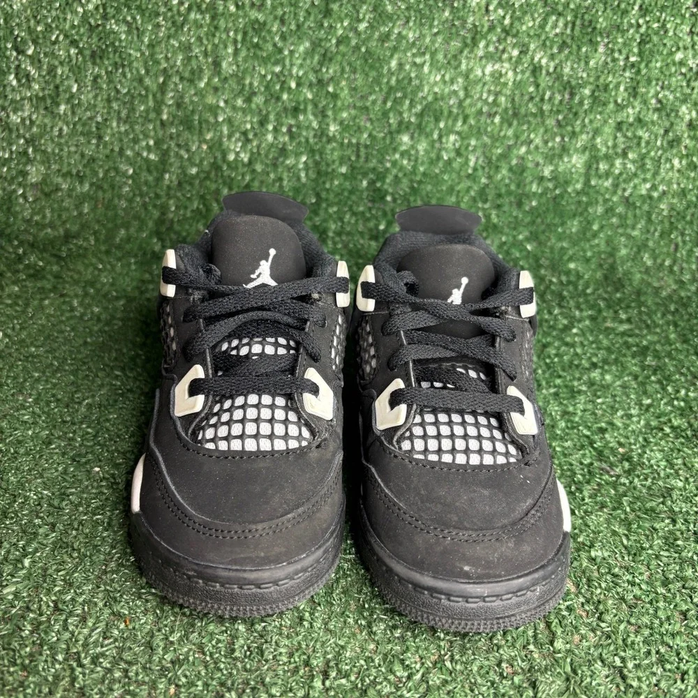 Jordan 4 Retro White Thunder FV4538-001 Basketball‎ Sneakers Black Toddler Sz 8C